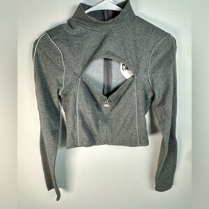 Chic Gray Cutout Crop Top